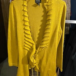 Hanover mustard Yellow Cardigan with Ruffles